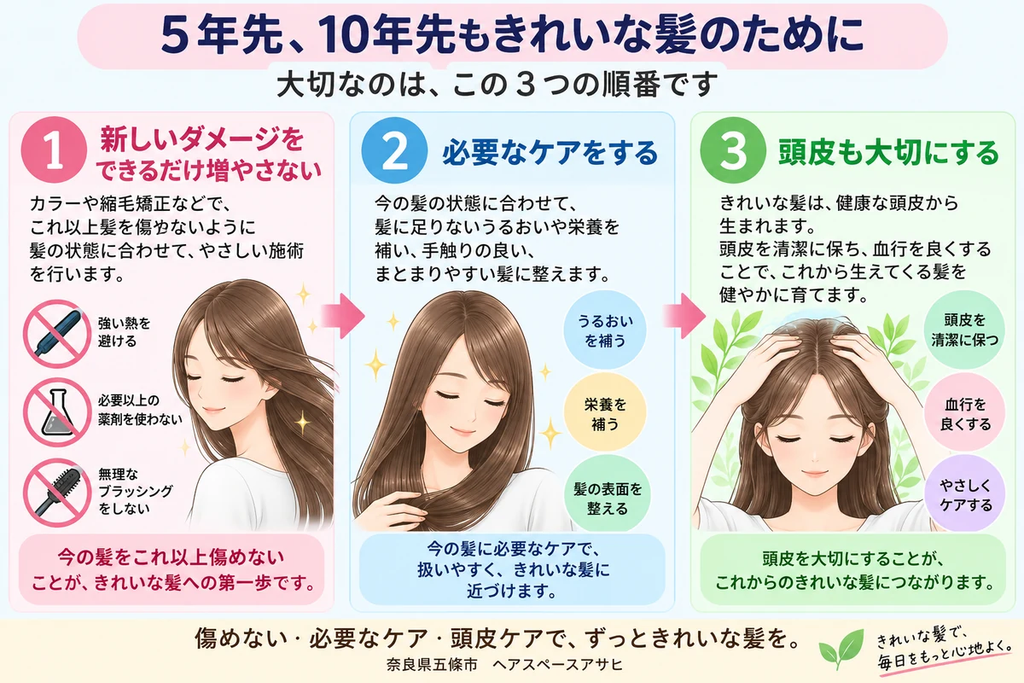 40代以降の髪をきれいに保つための3つのケア